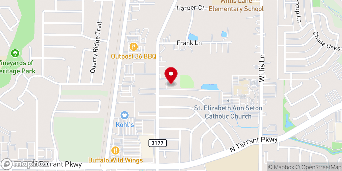Map showing location of Knights of Columbus Hall