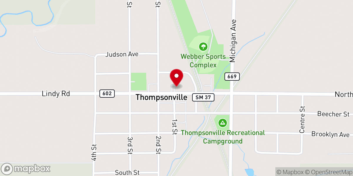 Map showing location of First Congregational Church