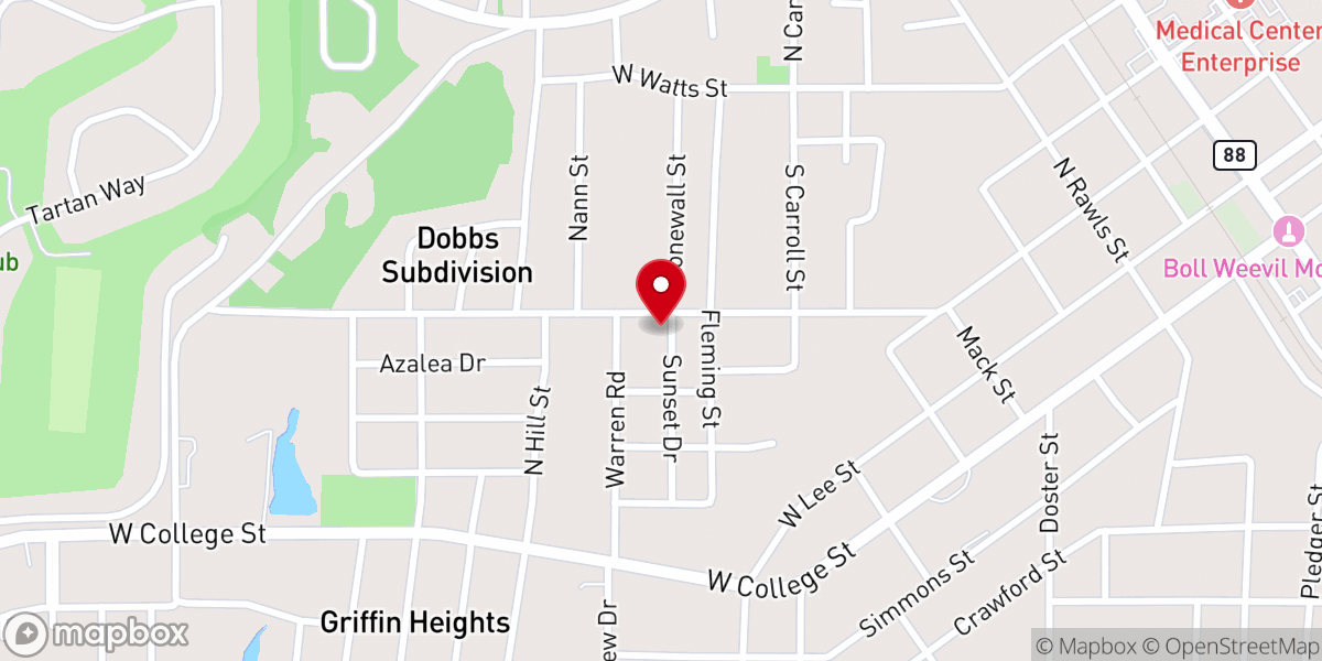 Map showing location of Adams Street Church of Christ