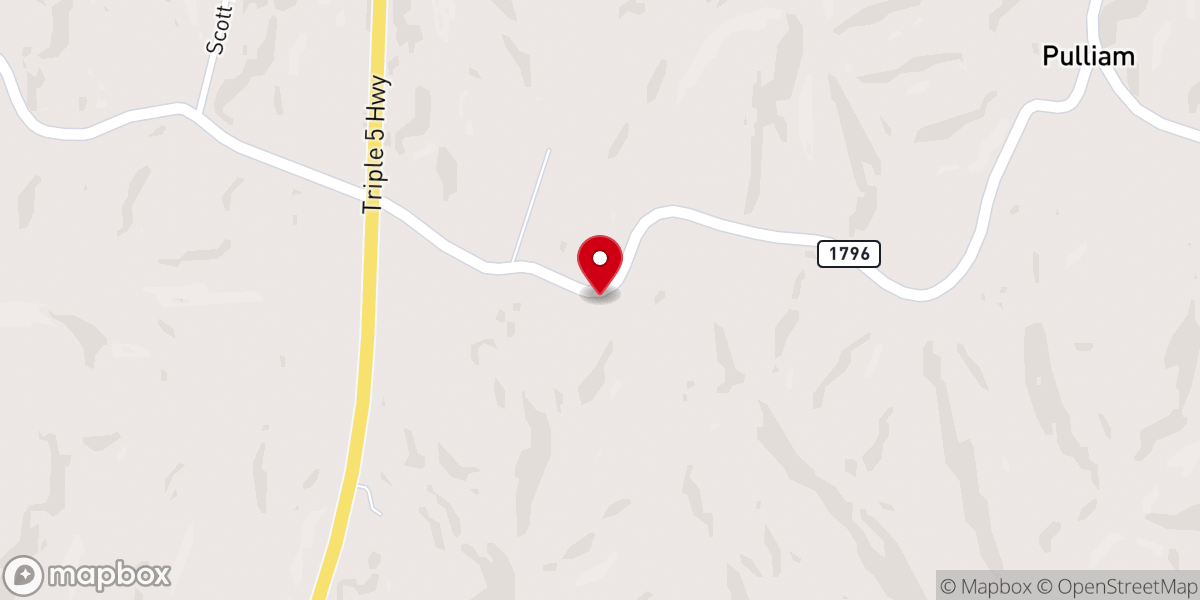 Map showing location of Brush Grove Baptist Church