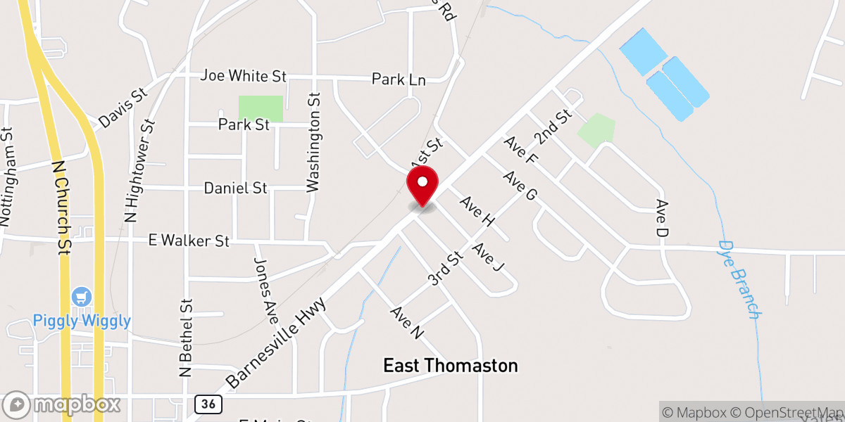 Map showing location of Followers of Jesus at Thomaston