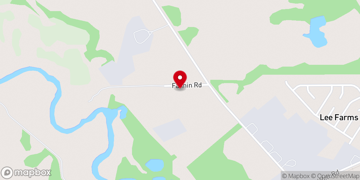 Map showing location of Fannin Road Baptist Church