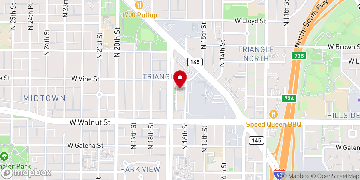 Map showing location of Cross Lutheran Church