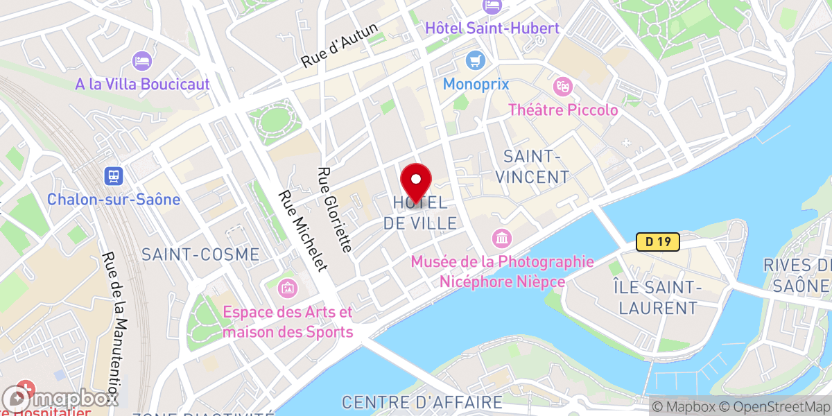 Map showing location of Chalon-sur-Saône, Place de l'Hôtel de Ville