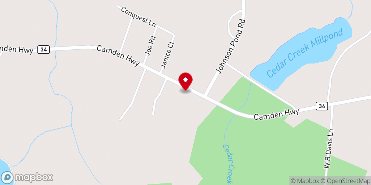 Map showing location of Benjamin Chapel AME Church