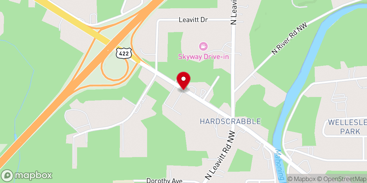 Map showing location of Warren First Church of the Nazarene
