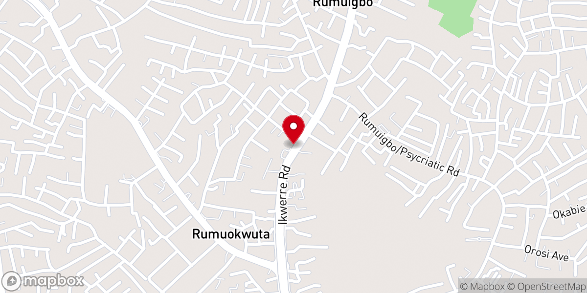 Map showing location of Holy Trinity Anglican Church Rumuapara
