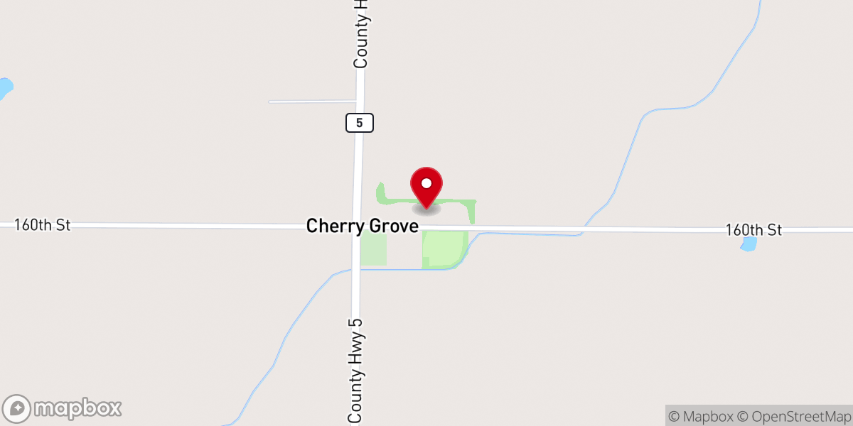 Map showing location of Cherry Grove United Methodist Church