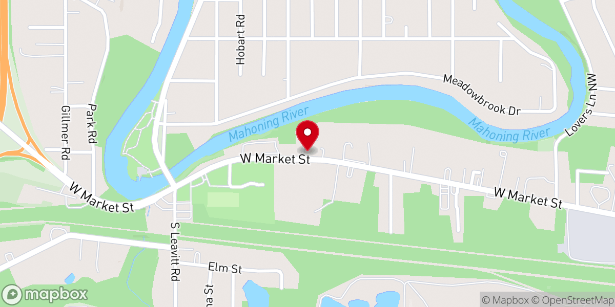 Map showing location of Warren Revival Center