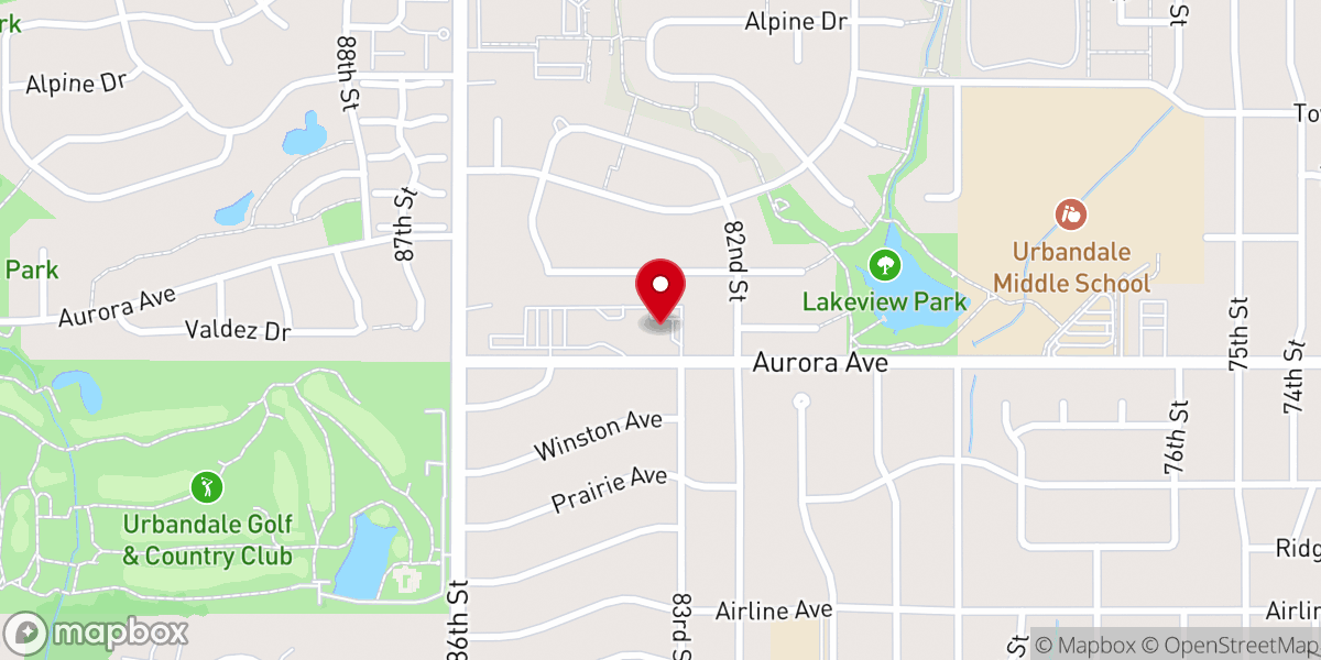 Map showing location of Tiny Treasures Lutheran Preschool
