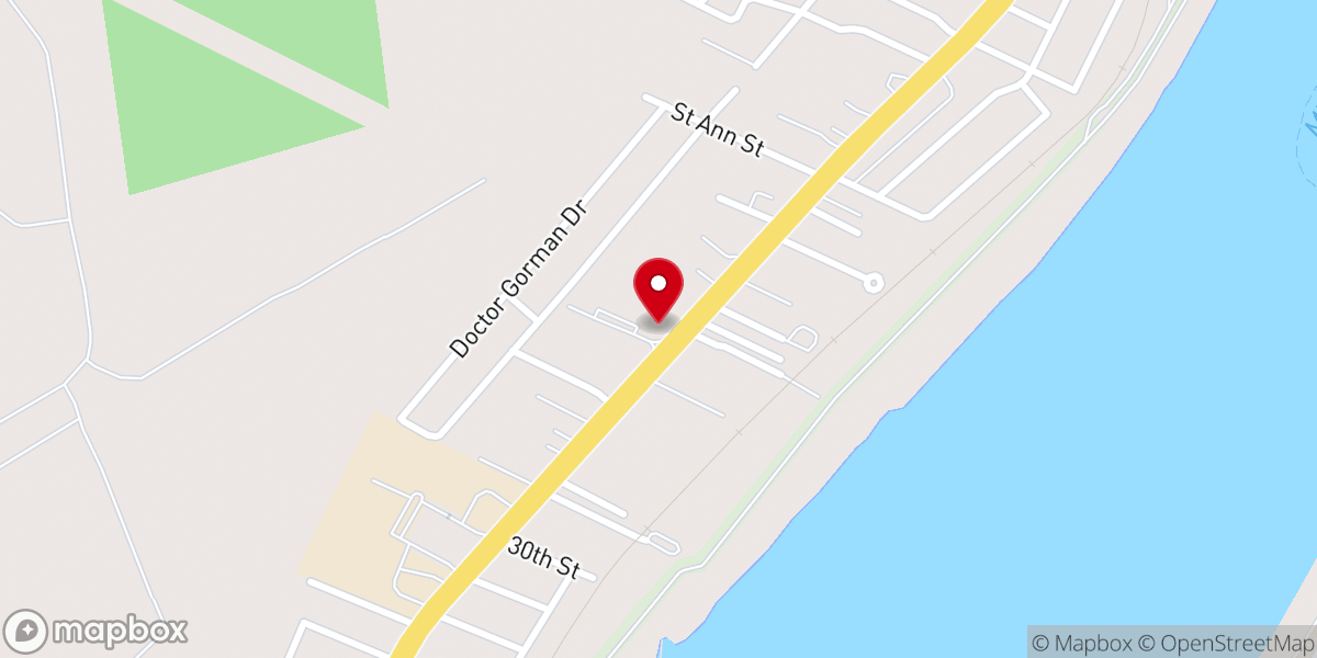Map showing location of First Baptist Church of Belle Chasse