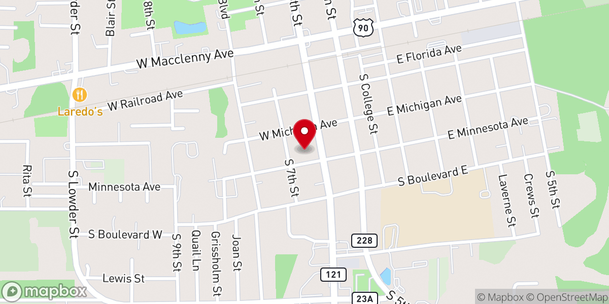 Map showing location of Macclenny First Baptist Church