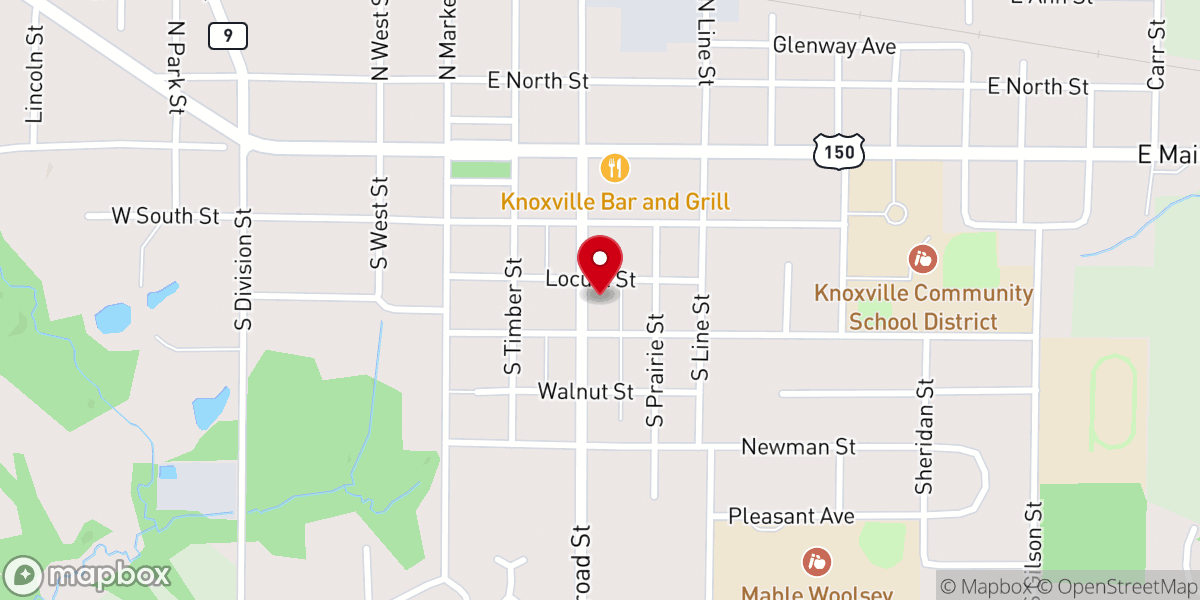 Map showing location of Knoxville United Methodist Church