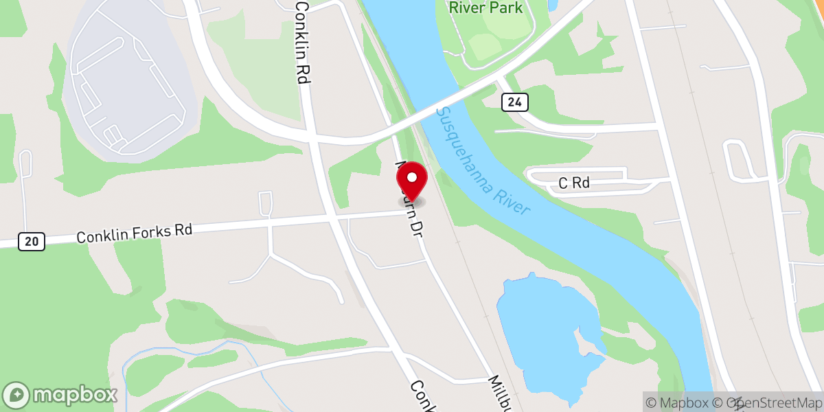 Map showing location of Conklin