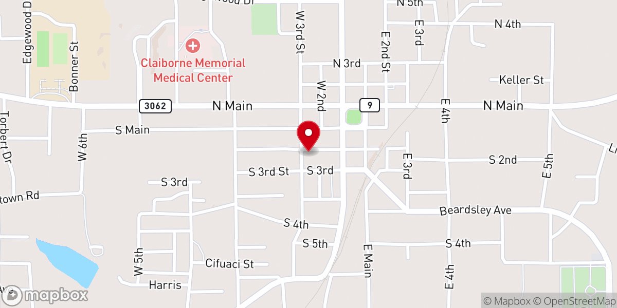 Map showing location of Trinity Southern Methodist Church