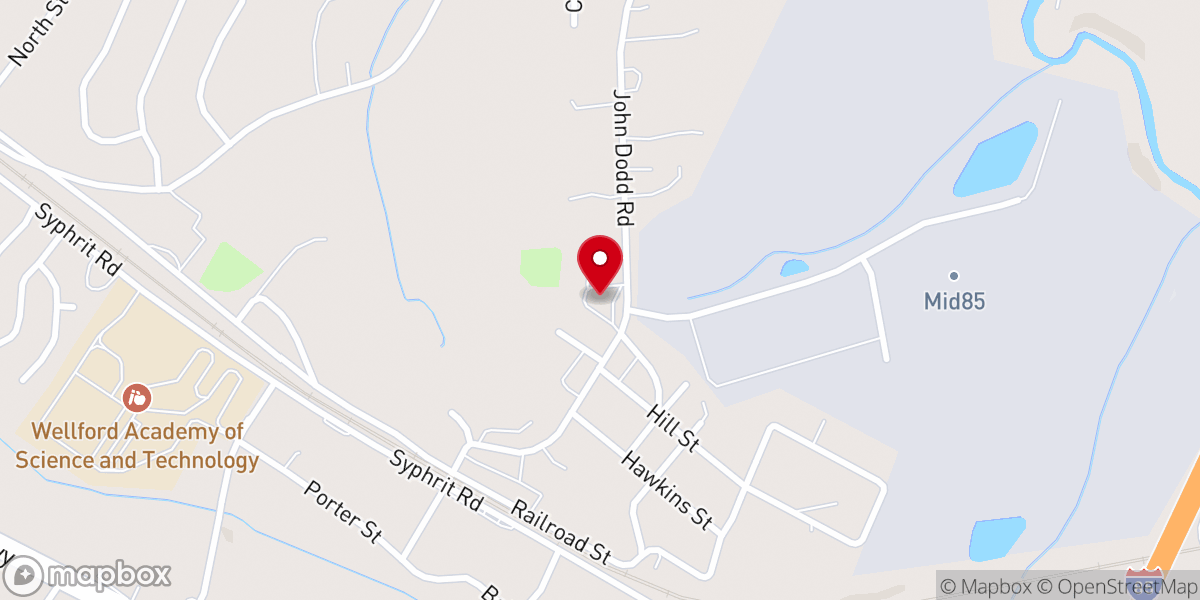Map showing location of Jackson Baptist Church