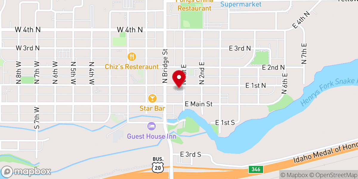Map showing location of Trinity Lutheran Church