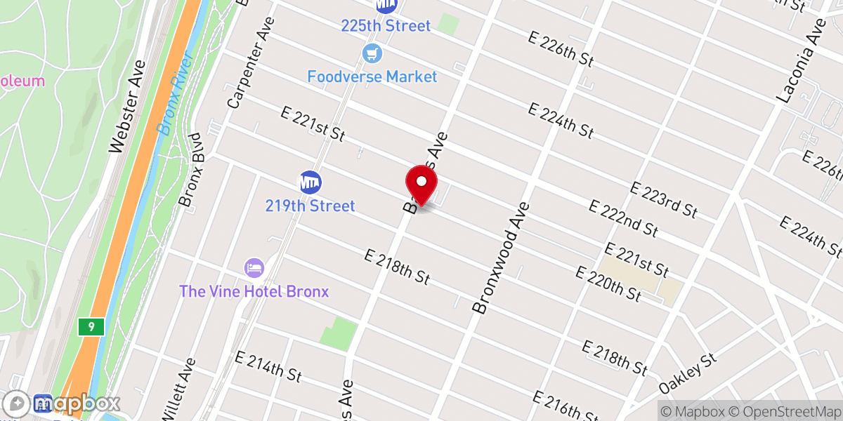 Map showing location of Gospel Tabernacle Church