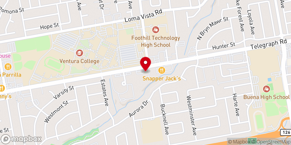 Map showing location of Community Bible Church - Ventura