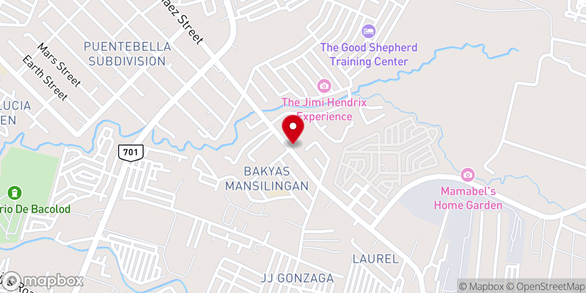 Map showing location of BAKYAS EVANGELICAL CHURCH