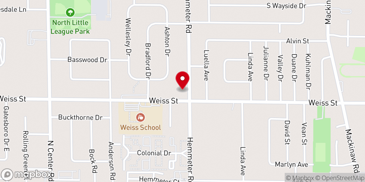 Map showing location of Our Saviour's Lutheran Church