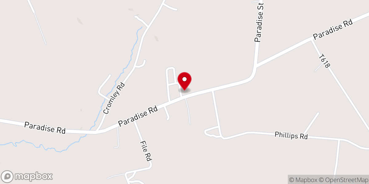Map showing location of Paradise Church, UCC