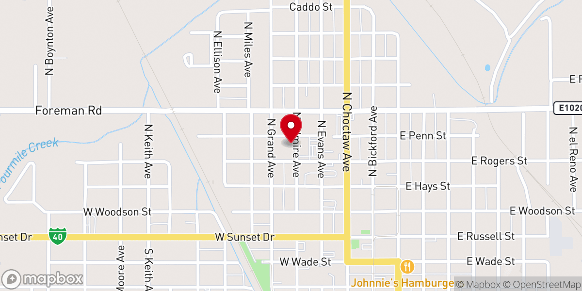 Map showing location of Bethel AME Church