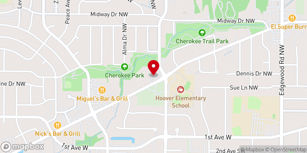 Map showing location of Concordia Lutheran Church