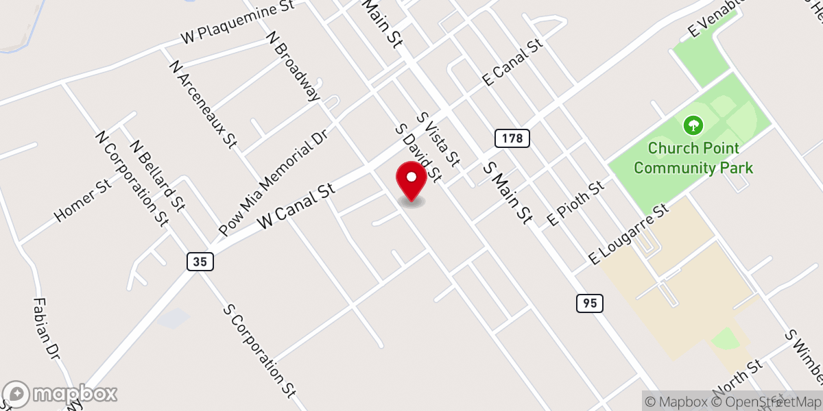 Map showing location of First Baptist Parsonage