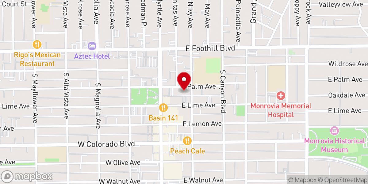 Map showing location of First Filipino American Evangelical Methodist Church of Greater Los Angeles IEMELIF