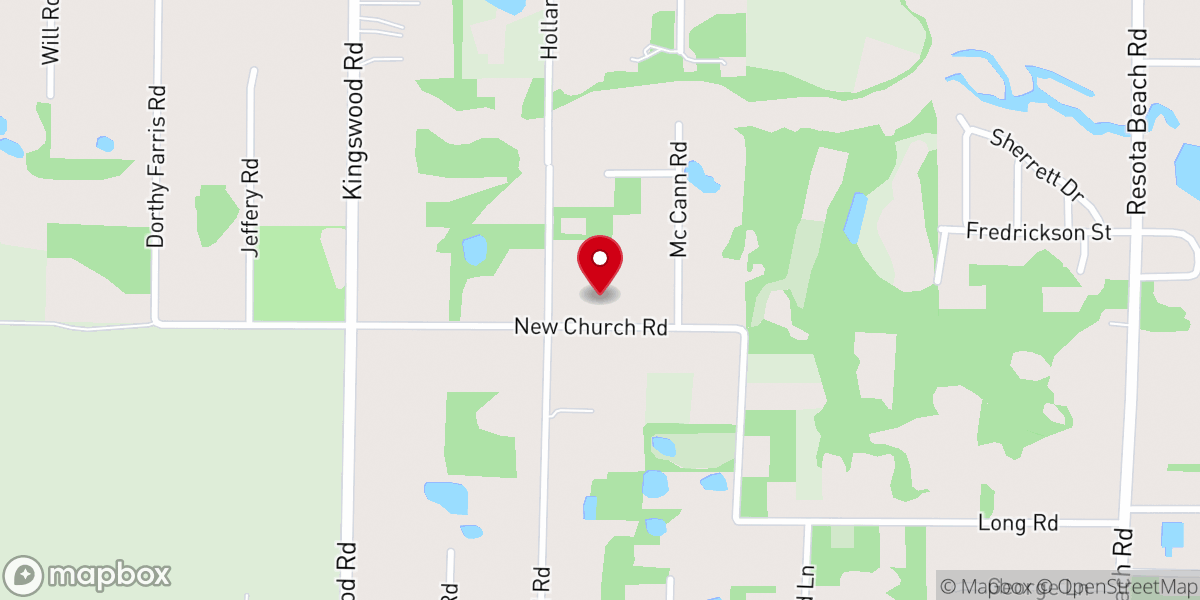Map showing location of New Church