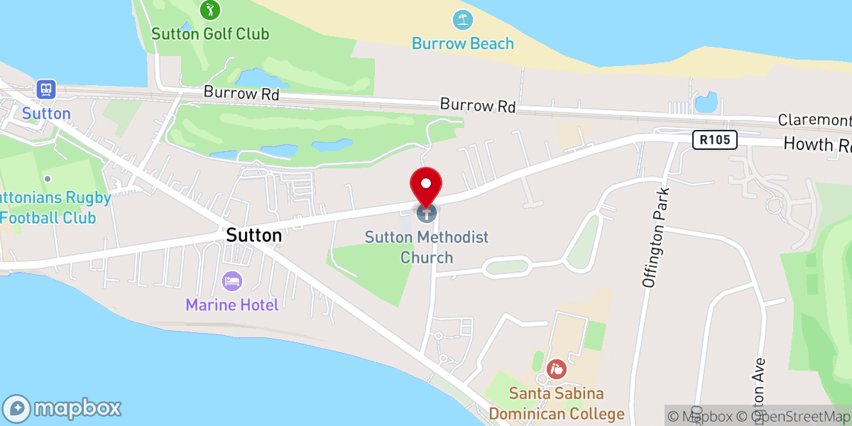 Map showing location of Sutton Methodist Church