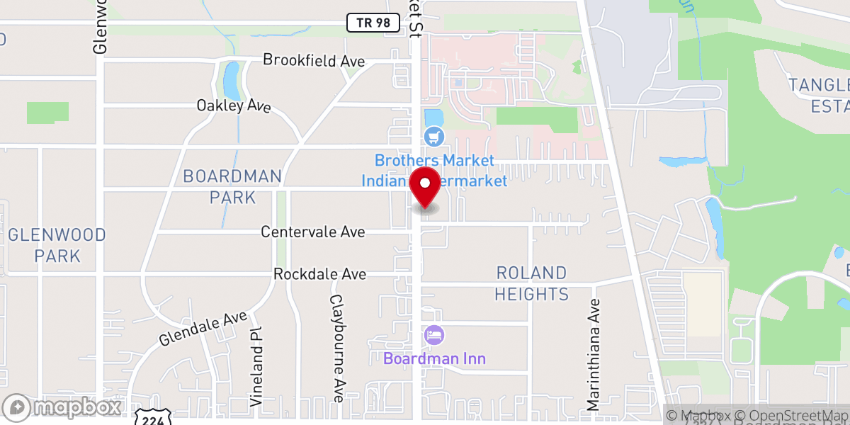 Map showing location of Boardman United Methodist Church