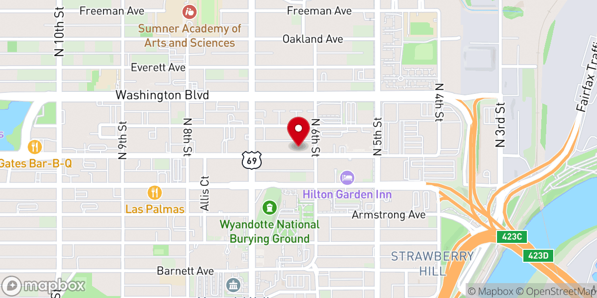 Map showing location of Peace and Fellowship Community Church