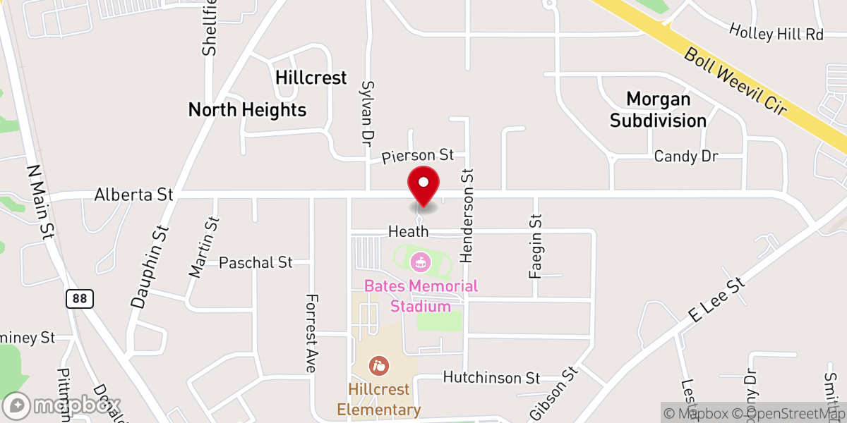 Map showing location of St. John the Evangelist Catholic Church