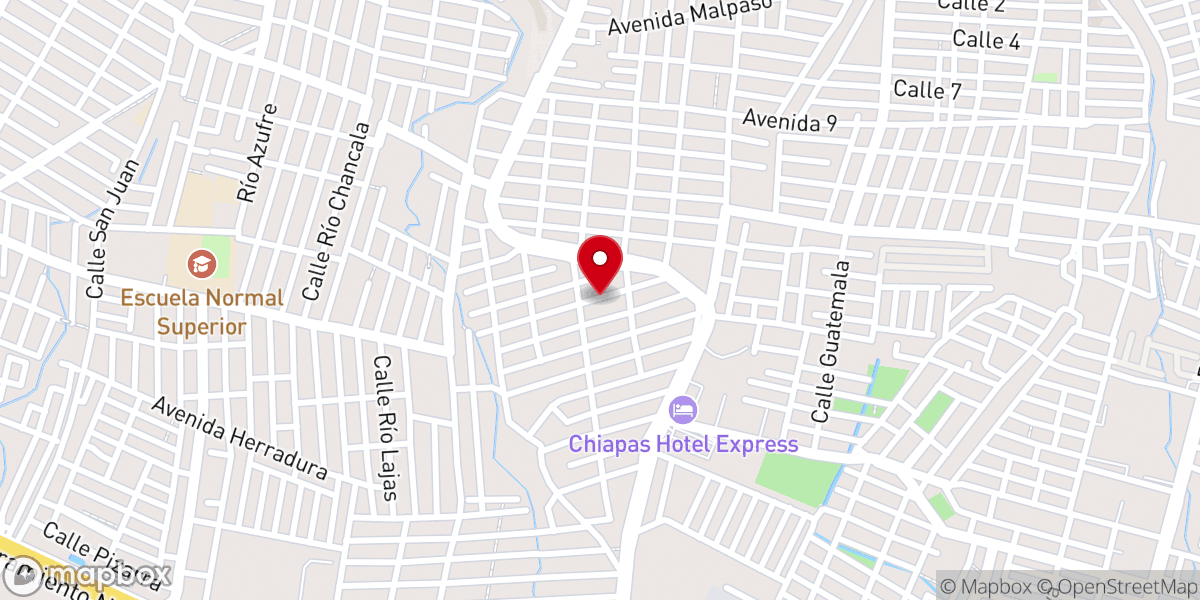 Map showing location of Iglesia Cristiana El Buen Pastor A,R 2° De Tuxtla