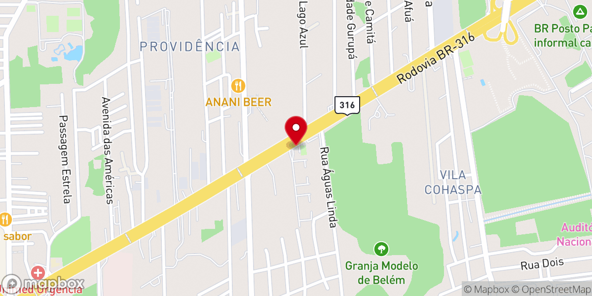 Map showing location of Igreja Batista Lagoinha Ananindeua