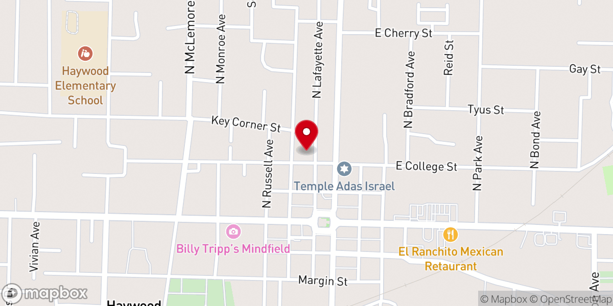 Map showing location of First Presbyterian Church