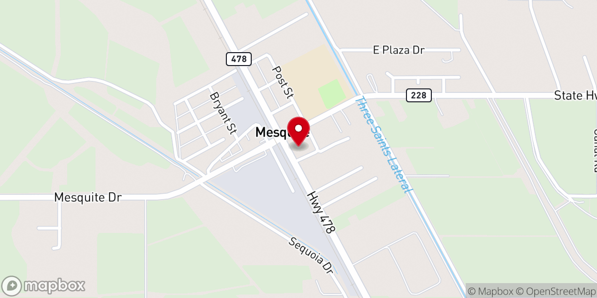 Map showing location of Mesquite Methodist Church
