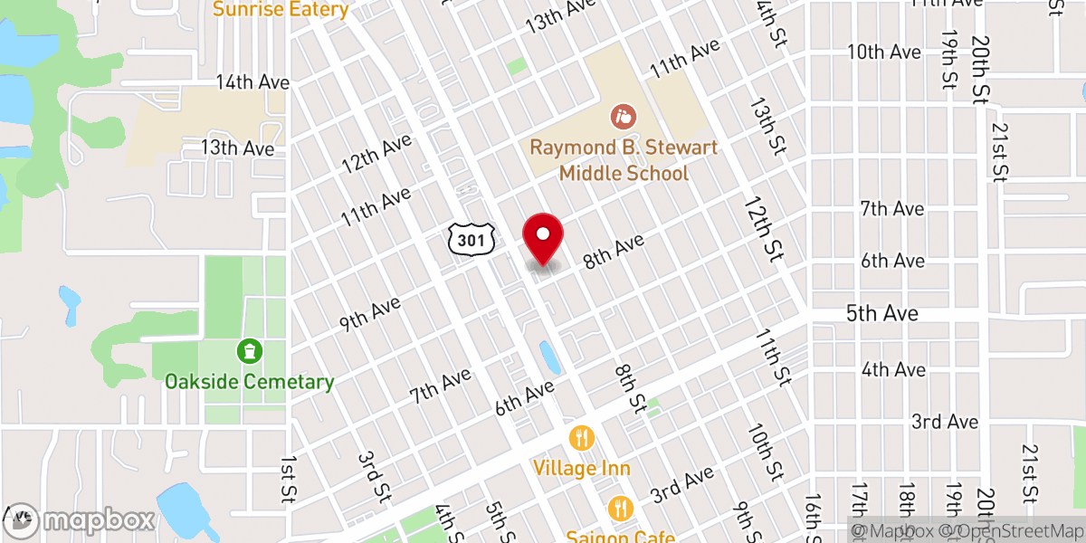 Map showing location of Cornerstone Baptist Church
