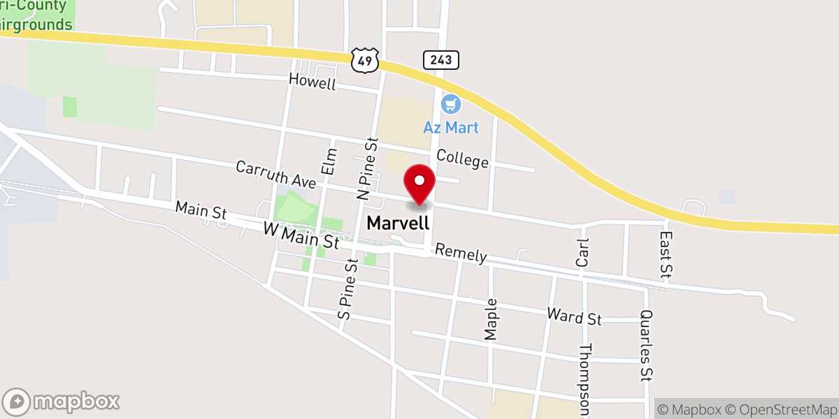 Map showing location of First Christian Church