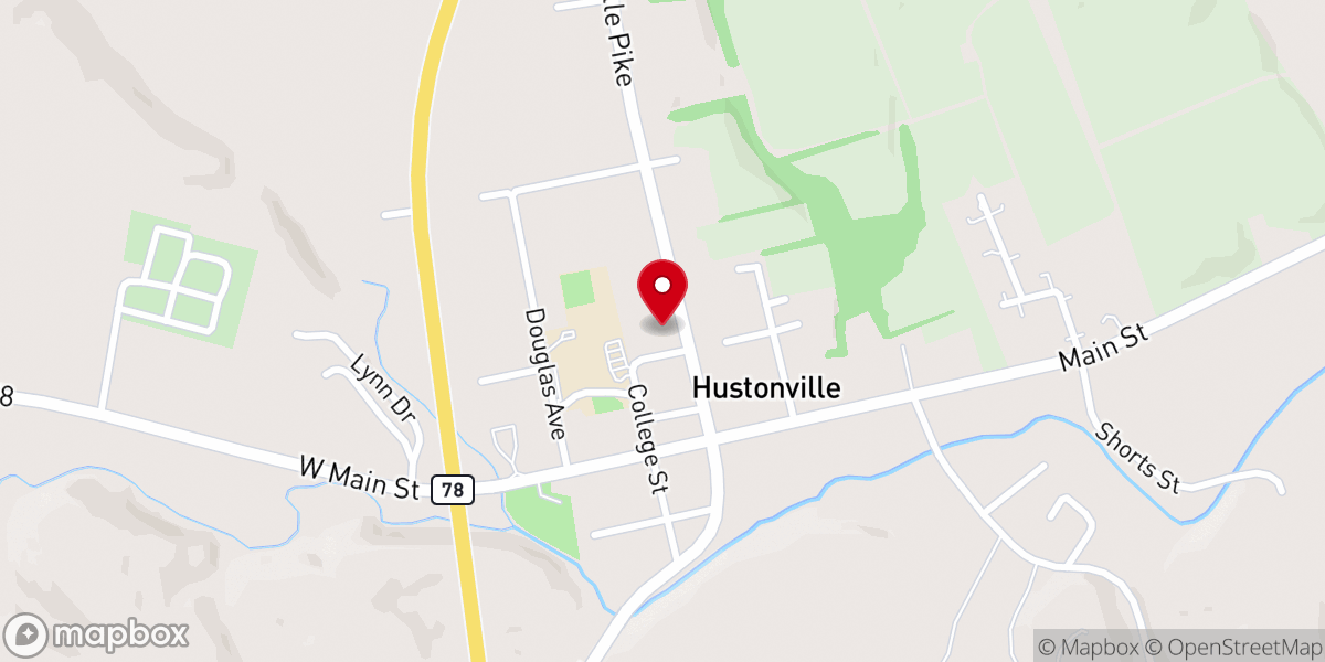 Map showing location of Hustonville Christian Church