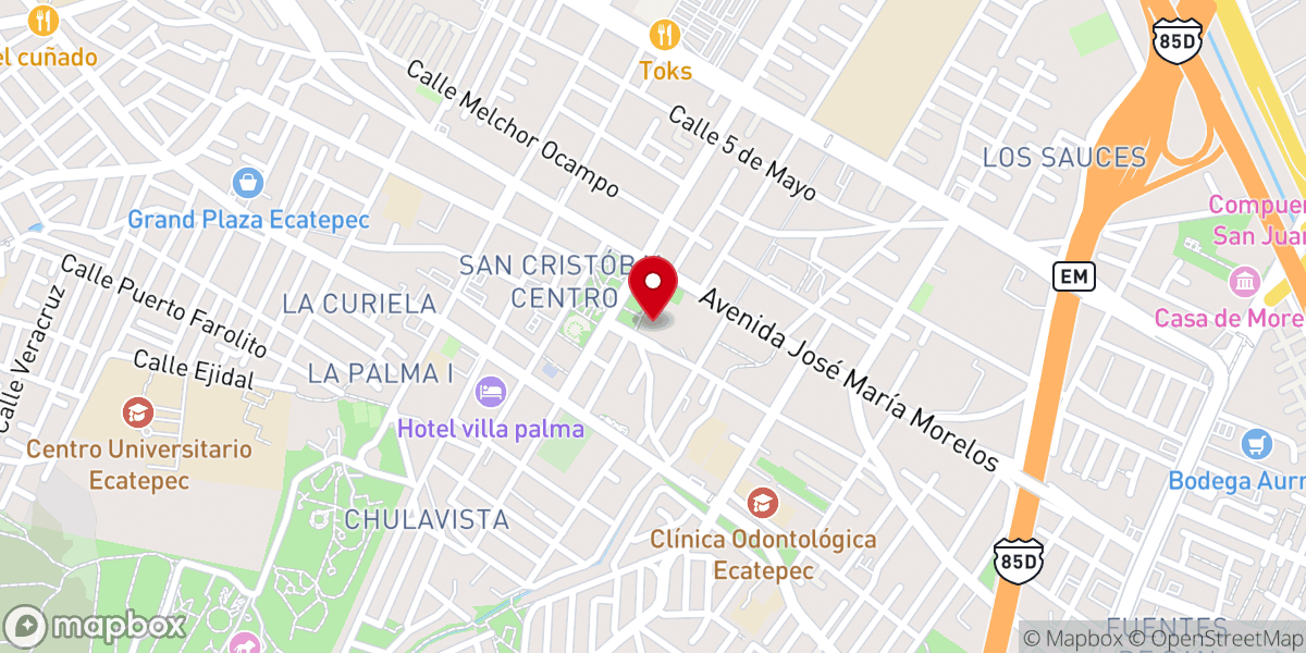 Map showing location of Iglesia de San Cristóbal