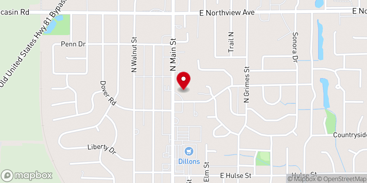 Map showing location of First Presbyterian Church