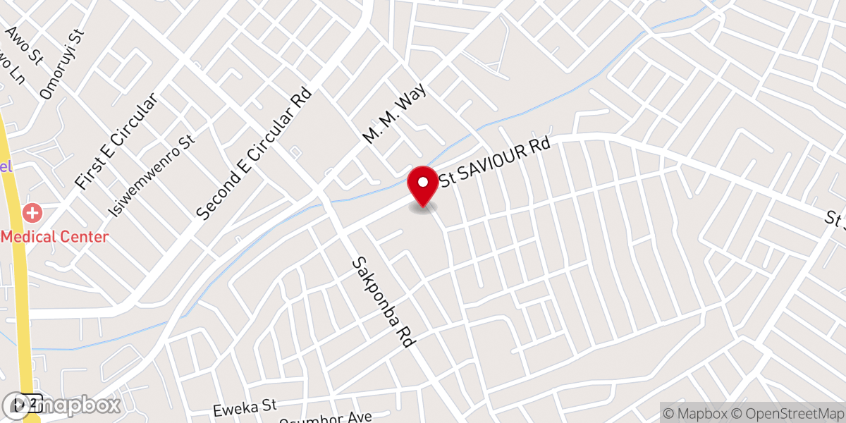 Map showing location of St Saviours Anglican Church