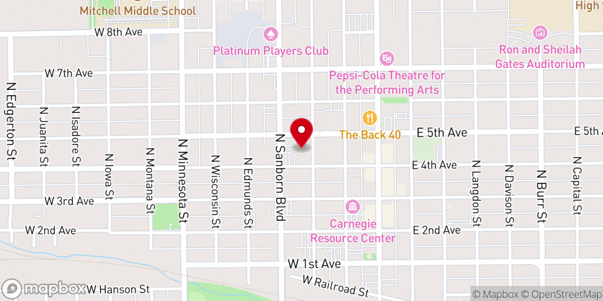 Map showing location of First Lutheran Church