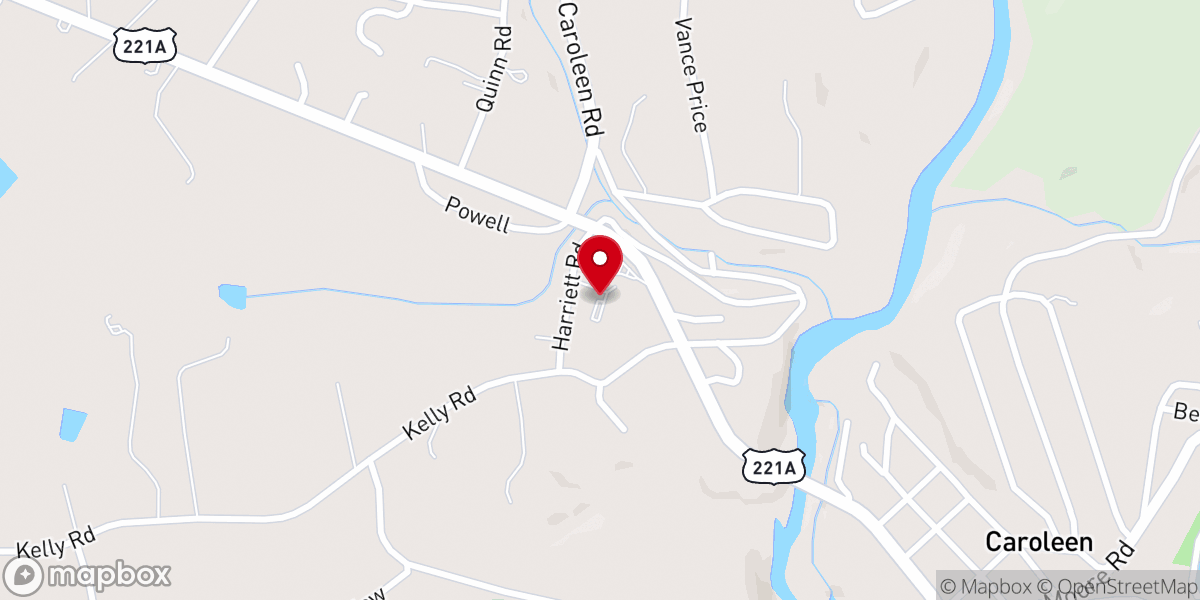 Map showing location of Harriett Memorial Baptist Church