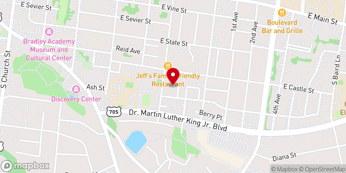 Map showing location of Mt Zion Primitive Baptist Church