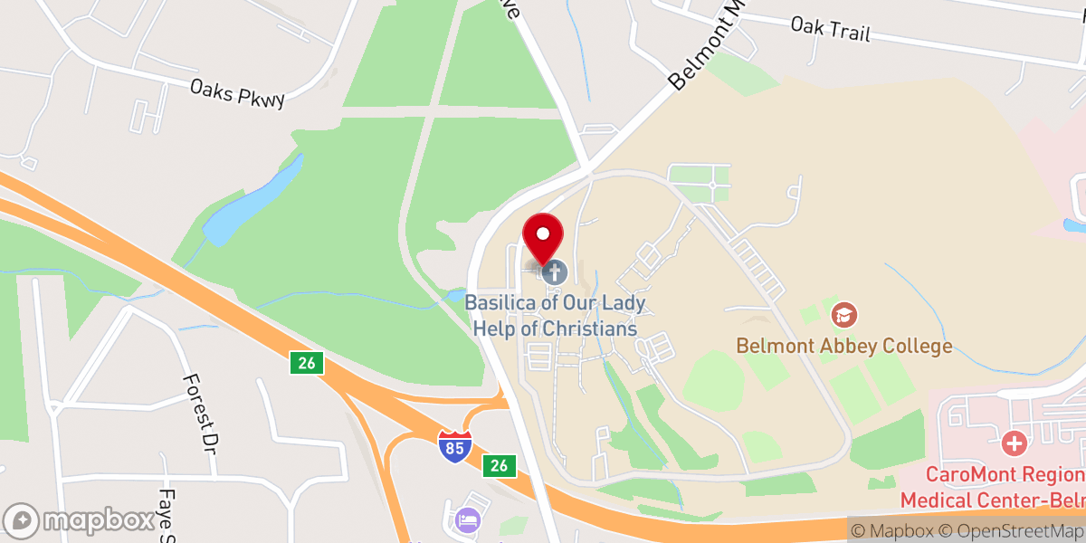 Map showing location of Abbey Basilica of Mary Help of Christians