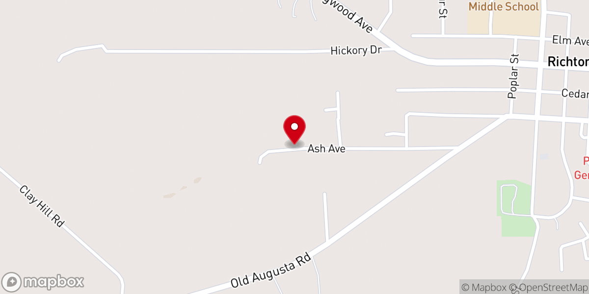 Map showing location of Sweet Pilgrim Baptist Church